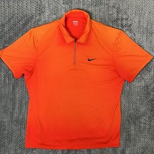 Vintage Nike Tennis 1/4 Zip Shirt Men's Size XL Red Orange Gradient Short Sleeve